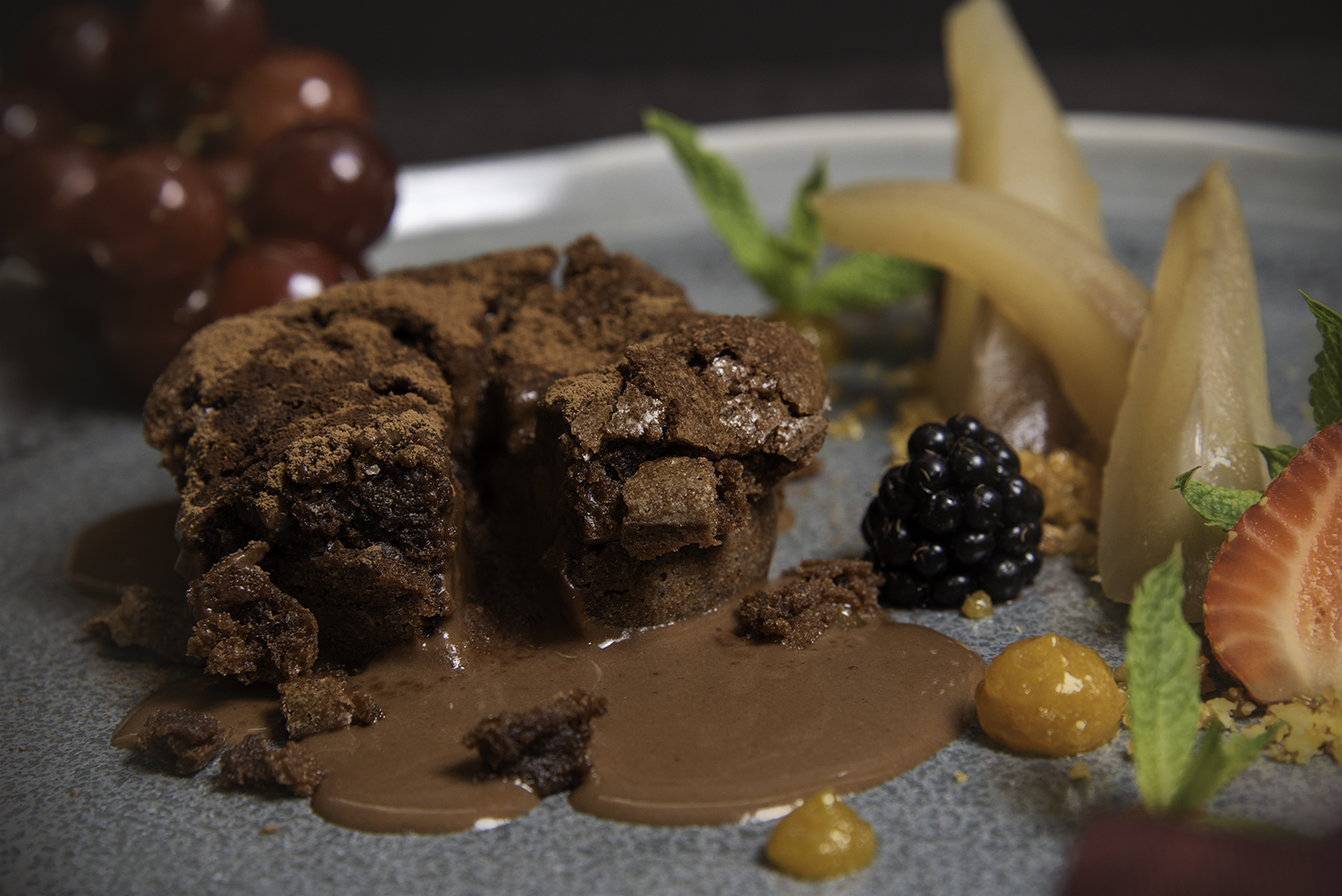 Chocolate fondant close-up